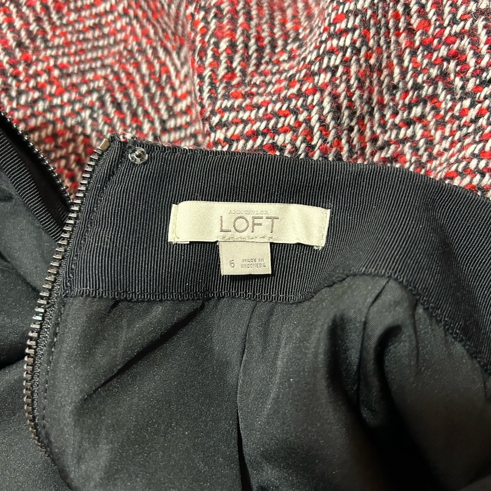 Loft Herringbone Patterned Wool Blend Mini Skirt - image 7